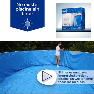 Gre liner azul para piscina ovalada
