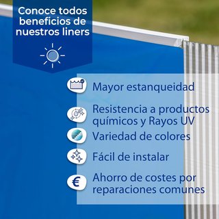 Gre liner azul para piscina ovalada