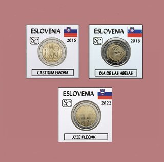 LOTE DE 3 MONEDAS DE 2€ CONMEMORATIVAS DE ESLOVENI