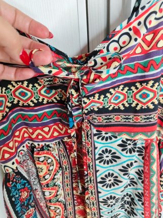 Vestido estampado multicolor talla única