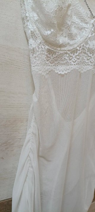 Lencería blanca encaje cadena XL