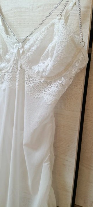 Lencería blanca encaje cadena XL