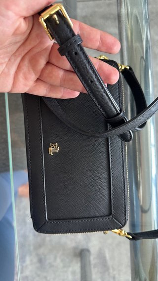Bolso de mano Ralph Lauren negro y dorado