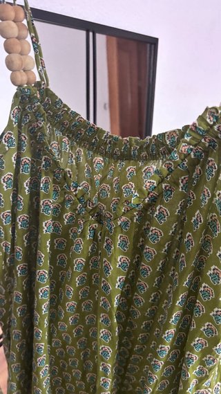 Vestido largo verde para vacaciones, corte ingles