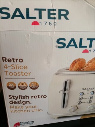 Tostadora Salter crema 4 ranuras