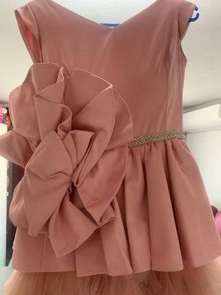 Vestido fiesta/bautizo elegante rosa Talla S