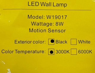 Aplique Pared LED con Sensor Movimiento