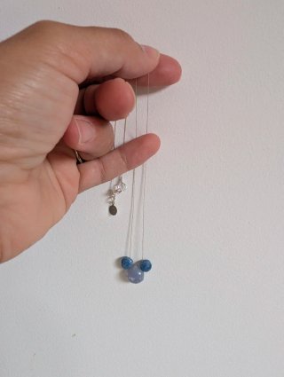 Gargantilla Calcedonia y Ópalos Azul