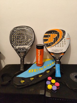 Lote 2 Palas Padel Dunlop y Bullpadel + Funda