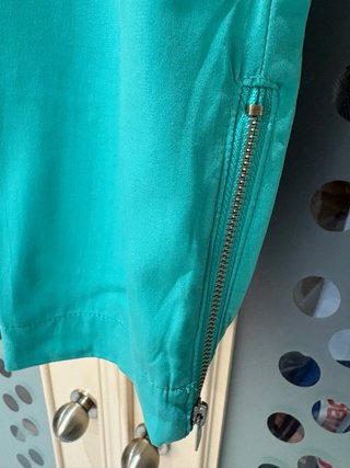 Pantalón casual mujer color verde azulado