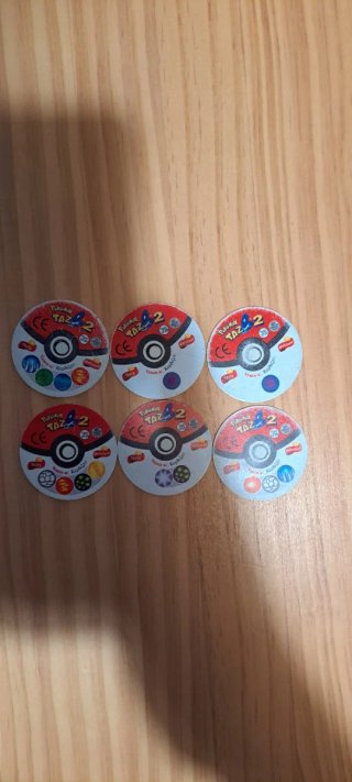 Lote 6 Tazos Pokémon