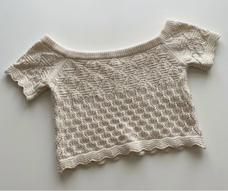 Top crochet beige talla S