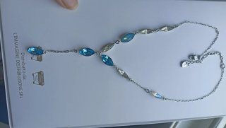 Collana Swarovski blu e argento
