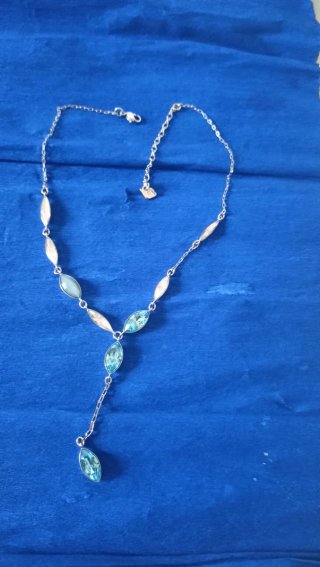 Collana Swarovski blu e argento