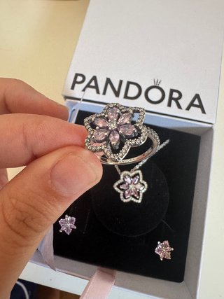 Conjunto de joyas plata  Plata Rosa Halo Brillante