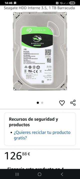 Disco Duro Seagate Barracuda 1TB