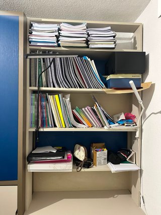 Escritorio con estantería