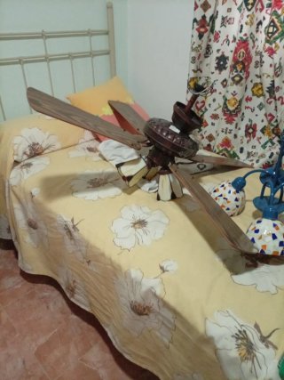 Ventilador de techo madera y cristal