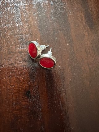 Set 5 paia orecchini rossi e argento