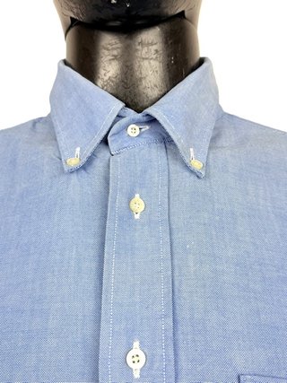 Lacoste Camicia Uomo XXXL Taglia 43 Oxford Azzurra