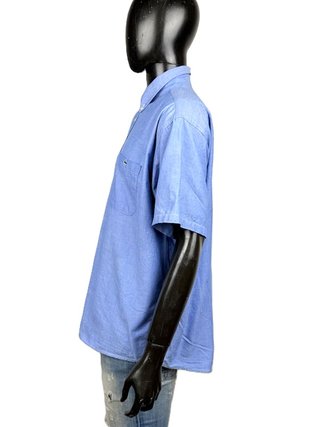 Lacoste Camicia Uomo XXXL Taglia 43 Oxford Azzurra