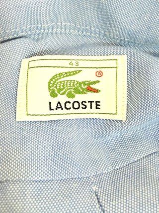 Lacoste Camicia Uomo XXXL Taglia 43 Oxford Azzurra