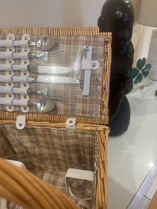 Cesta de picnic, acampada camping, de mimbre NUEVA