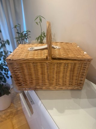 Cesta de picnic, acampada camping, de mimbre NUEVA