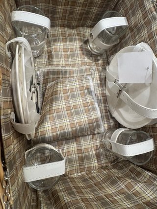 Cesta de picnic, acampada camping, de mimbre NUEVA