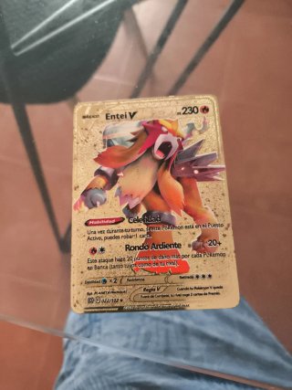 Carta Pokémon Entei V Metalizada de metal