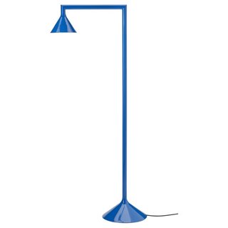 Lámpara de pie azul metálica
