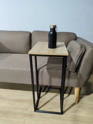 Conjunto 3 mesitas auxiliares madera y metal
