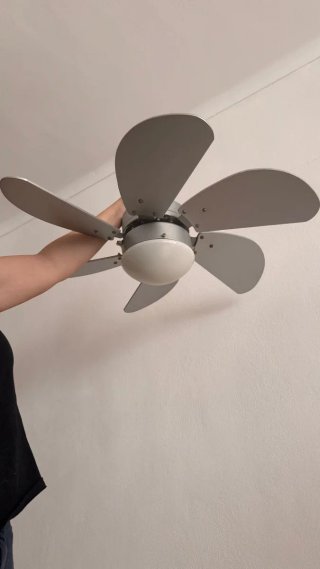 Lámpara Ventilador de Techo Gris