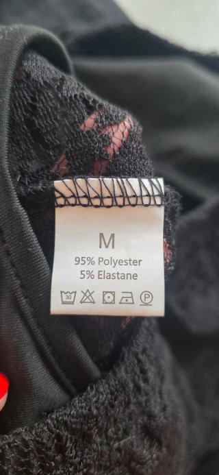 Pantalón encaje elástico negro talla única