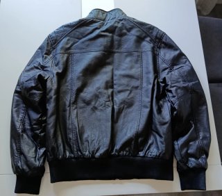 Chaqueta Piel Sintética Negra Hombre Talla L