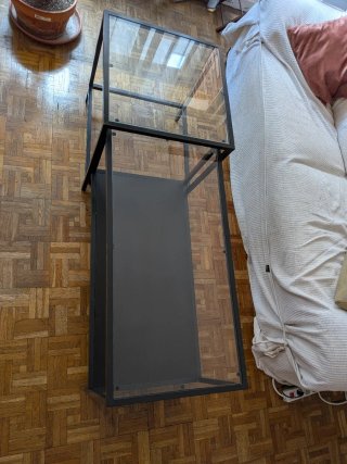 Mesa de centro cristal y metal Ikea