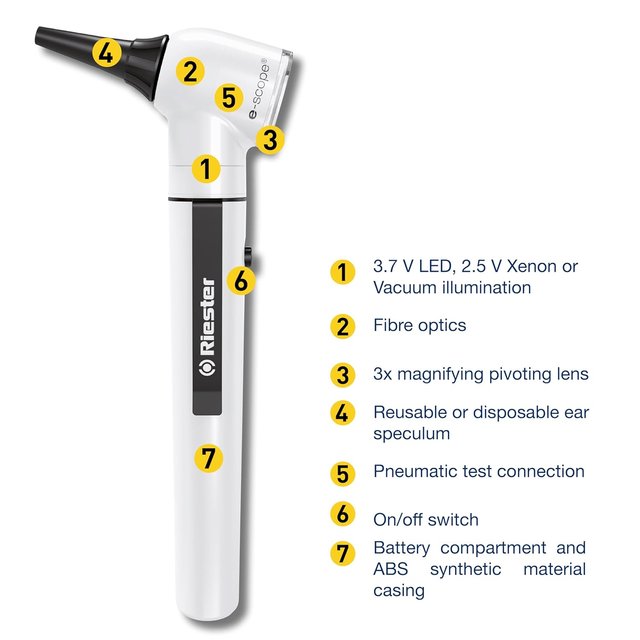 - Riester Otoscopio E-SCOPE F.O. led 3,7V