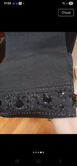 Pantaloni cropped lino nero