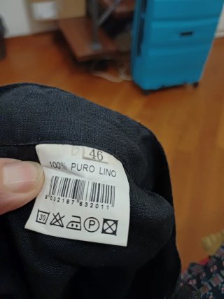 Pantaloni cropped lino nero