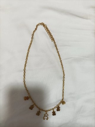 Collar dorado con ositos y circonita