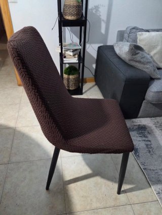 Lote 4 Fundas Sillas Comedor Marrón