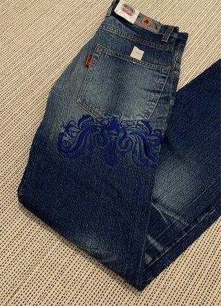 Pantalón vaquero vintage Crema