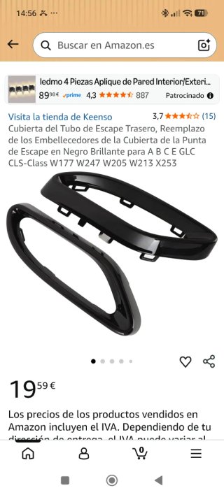 Embellecedores Escape Mercedes Negro Brillante