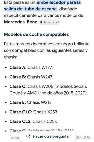 Embellecedores Escape Mercedes Negro Brillante