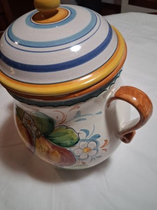 Vaso in ceramica decorato vintage