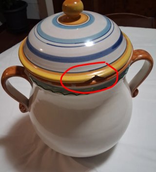 Vaso in ceramica decorato vintage