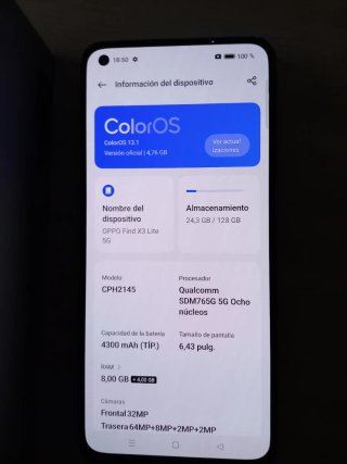 Oppo Find X3 Lite 5G 8+4 GB e 128GB Blu