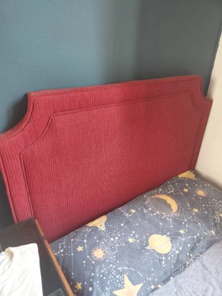 2 Cabeceros tela rojo estilo capitoné, cama 90cm
