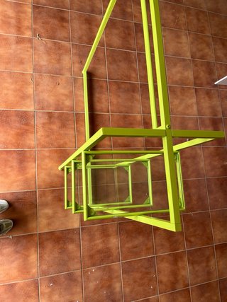 Expositor metálico tienda con baldas cristal