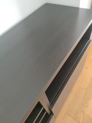 Mueble TV BESTÅ IKEA negro-marrón